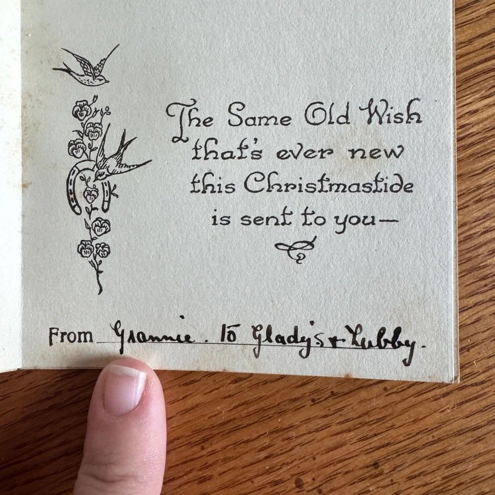 Antique‎ Early 1990s Victorian Christmas Card Fortune Fair Befriend Thee